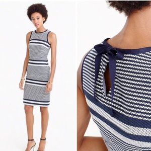 J. Crew Navy & White striped tweed dress